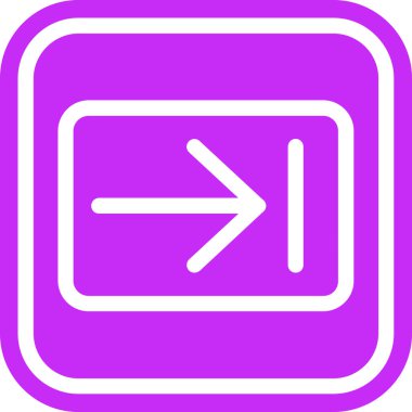 Ok sol vektör simgesi bir çerçeve içinde