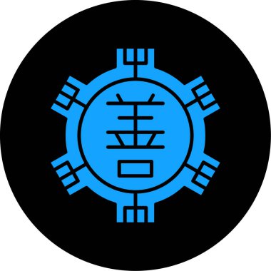 Çin ikonu, basit siyah illüstrasyon