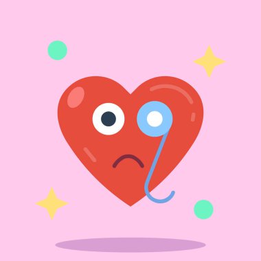 kalp emojisi simgesi vektör illüstrasyon tasarımı