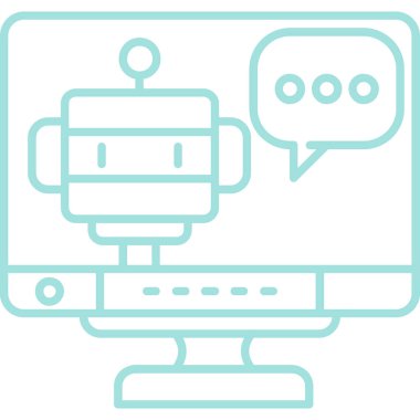 Bir robot simgesinin vektör illüstrasyonu