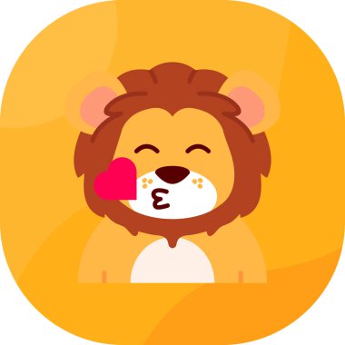 Yürekli aslan. vektör illüstrasyonu.