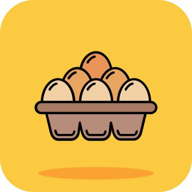 Yumurtalar kasede, vektör illüstrasyon.