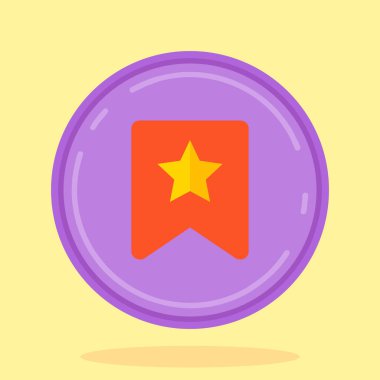 Yıldızlı bir madeni paranın vektör düz tasarımı