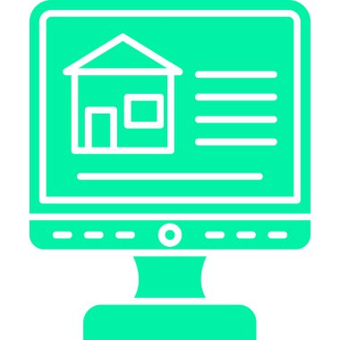 Ev web simgesi, basit vektör illüstrasyonu