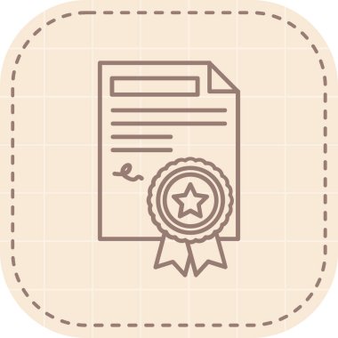 Sertifika ikonu vektör illüstrasyonu