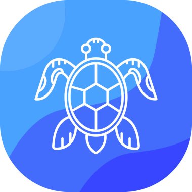 Kaplumbağa simgesi, basit vektör çizimi