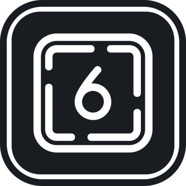 Tek bir 6 simgenin vektör illüstrasyonu