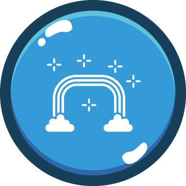 Mavi ve beyaz bulut simgesinin vektör çizimi