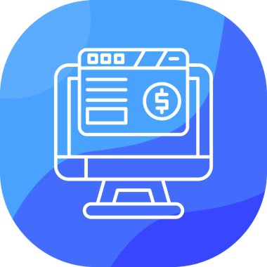 Bilgisayar. Web simgesi basit illüstrasyon