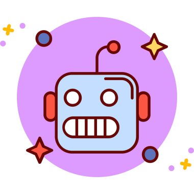 Robot yüz ikonu. Vektör illüstrasyonu