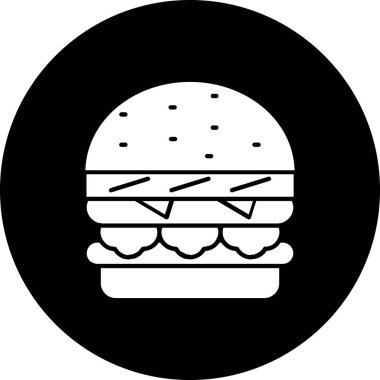 Hamburger. Web simgesi basit illüstrasyon