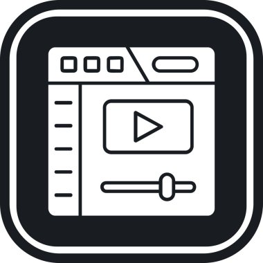 Oyuncu simgesi. Beyaz arkaplanda izole edilmiş web tasarımı için müzik çalıcı vektör simgesi