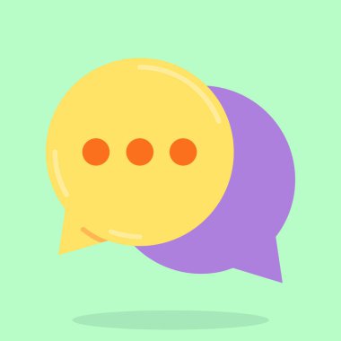 baloncuk sohbet ileti simgesi düz biçimli