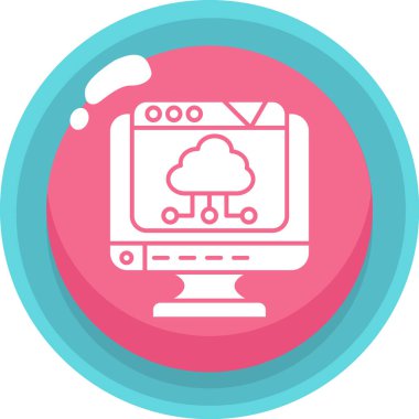 Bulut. Web simgesi basit illüstrasyon