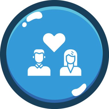 Bir aşk kalp ikonunun vektör illüstrasyonu