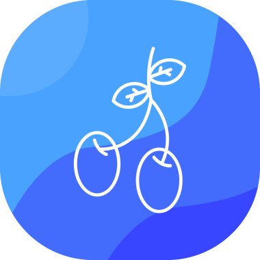 Kiraz. Web simgesi basit illüstrasyon