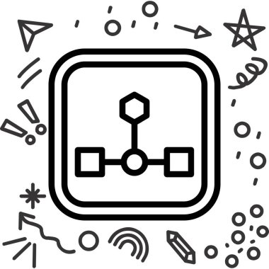 Uydu Simgesi, vektör illüstrasyonu