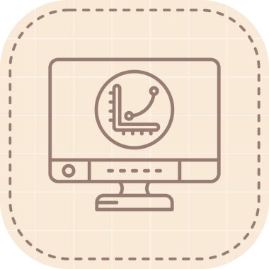 Web simgesi, bilgisayar monitörünün vektör illüstrasyonu