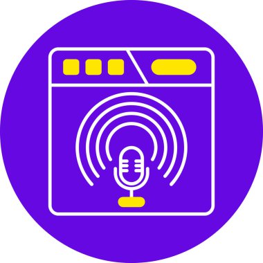 mikrofon simgesi. Web için müzikal vektör simgelerinin çizimi