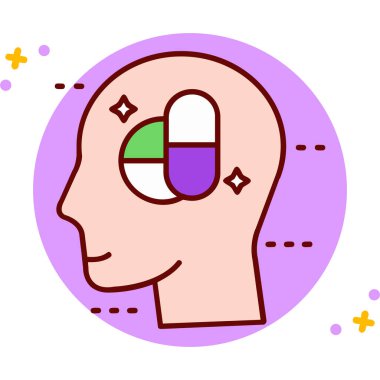 İnsan yüzü ikon vektörü. renk illüstrasyonu