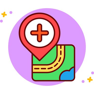 konum haritası renk simgesi. vektör illüstrasyonu