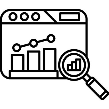 İş analiz simgesi, vektör illüstrasyonu