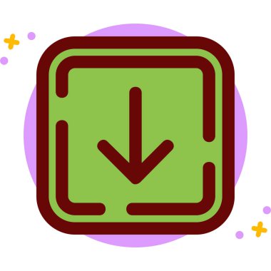 özet biçiminde aşağı yönde ok simgesi