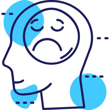 Baş ağrısı. Web simgesi basit illüstrasyon