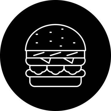Burger simgesi işaret vektör çizimi 