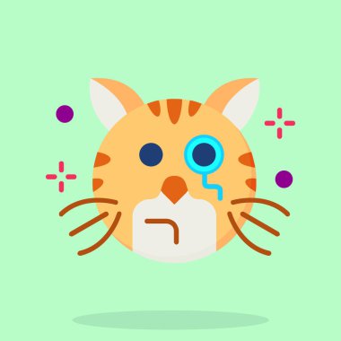 vektör düz kedi simgesi