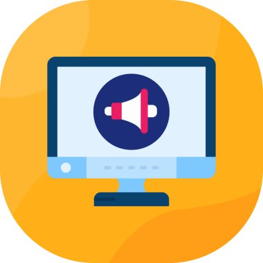 video konferansı vektör düz renk simgesi