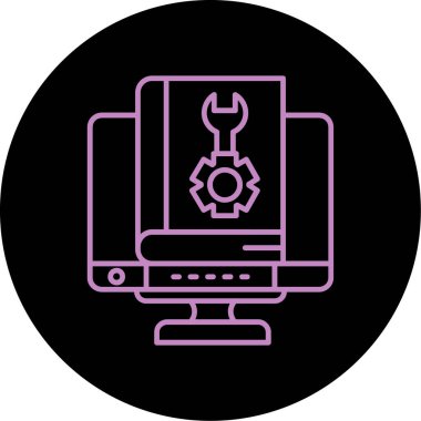 dizüstü bilgisayar ayarı simge vektör çizimi