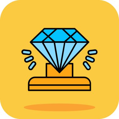 Beyaz zemin üzerinde elmas simgesi olan ana hatlı elmas. Mücevher. Mücevher. Elmas sembolü. vektör.