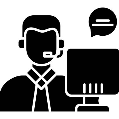 Çağrı Merkezi operatörü. vektör çizim