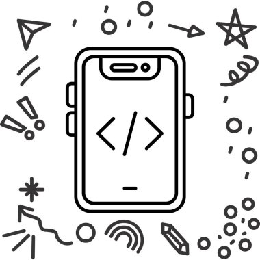 akıllı telefon simgesi vektör illüstrasyonu