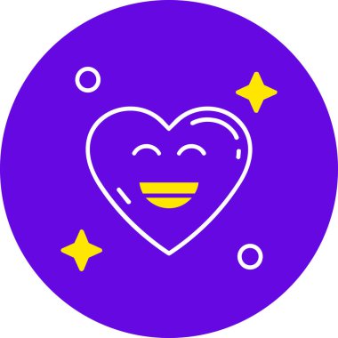 Mutlu kalp ikonu vektör illüstrasyonu