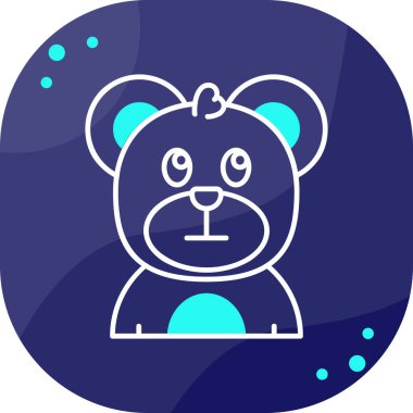 Beyaz arka planda izole edilmiş ayı ikonu olan mavi ayı kafası. vektör illüstrasyonu