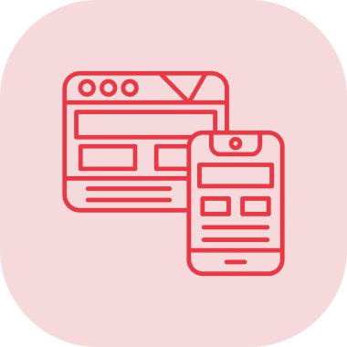 Web tasarımı ve geliştirme renkli çizgi simgesi, ağ ve mobil