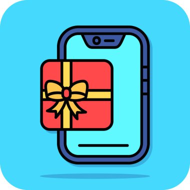 akıllı telefon hediye kutusu vektör çizimi tasarımı