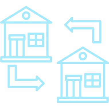 ev ve iki mavi simge