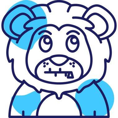 Kızgın panda simgesi vektör çizimi