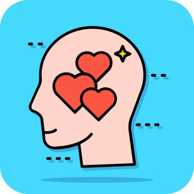 Love heart çizgi film vektör illüstrasyonu