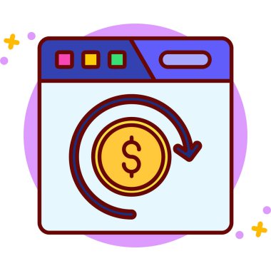 Para için. Web simgesi basit illüstrasyon