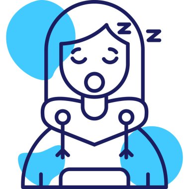 Uyuyan kız modern simgesi, vektör illüstrasyonu