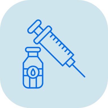 Şırınga ikonu. Web için aşı vektör simgeleriyle basit illüstrasyon