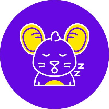 Uyuyordum. Web simgesi basit illüstrasyon