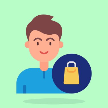 Çanta vektör tasarımı olan adam