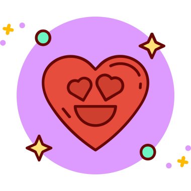 Sevgililer Günü vektör illüstrasyonun kutlu olsun. Gülümseyen bir kalp şekli