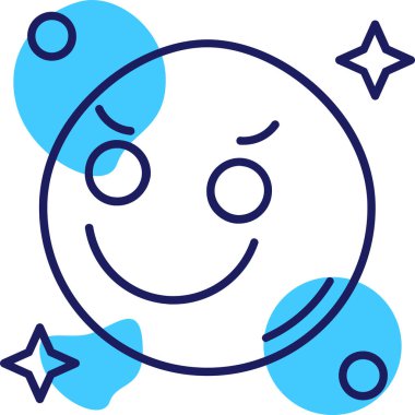 Gülümseyen ve göz simgesi olan mutlu yüzün vektör simgesi tasarımı