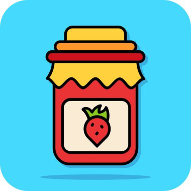 Kavanoz simgesi düz tasarımında jam